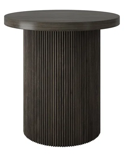 Abraham + Ivy Isa 22 Wide Round Fluted Side Table In Black