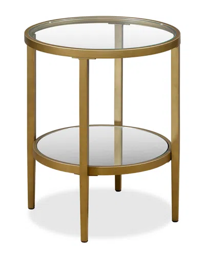 Abraham + Ivy Judy Mirrored Side Table In Gold