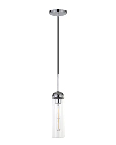 Abraham + Ivy Kagan Polished Nickel And Clear Glass Mini Pendant In Silver