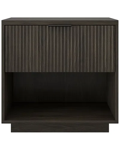 Abraham + Ivy Karten 24 Wide Rectangular Fluted Nightstand In Brown