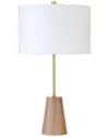 Abraham + Ivy Killian 25.5in Limed Oak Table Lamp In Brass