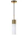 Abraham + Ivy Lance Brass & Milk White Glass Pendant In Gold