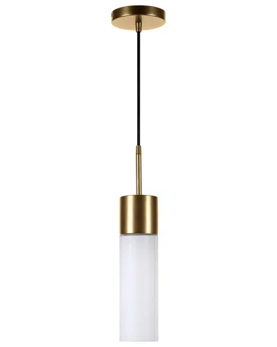 Abraham + Ivy Lance Brass & Milk White Glass Pendant In Gold
