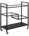 Abraham + Ivy Lovett Rectangular Bar Cart In Black
