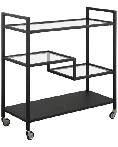 Abraham + Ivy Lovett Rectangular Bar Cart In Black