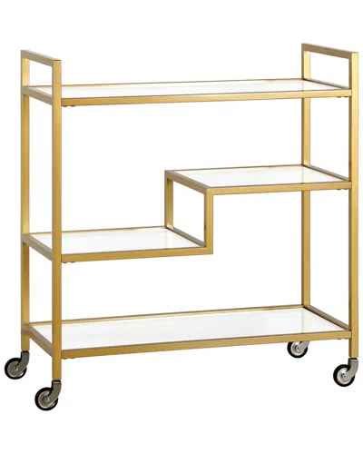 Abraham + Ivy Lovett Rectangular Bar Cart In Gold