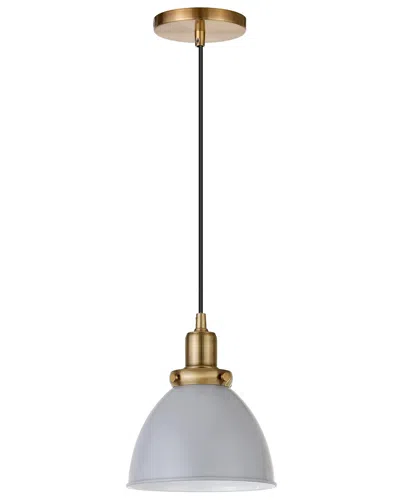Abraham + Ivy Madison Cool Gray & Brass Metal Pendant In Gold