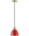 Abraham + Ivy Madison Pendant With Metal Shade In Red