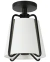 Abraham + Ivy Marduk 9.5 Semi Flush Mount With Fabric Shade In Black