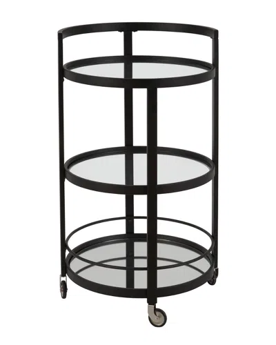 Abraham + Ivy Maribelle Mirrored Bar Cart In Black