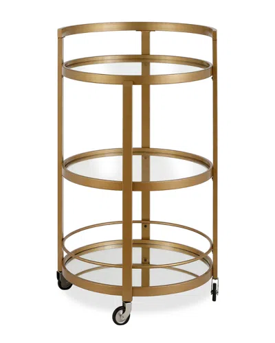 Abraham + Ivy Maribelle Mirrored Bar Cart In Gold