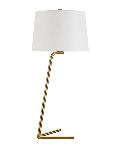 Abraham + Ivy Markos Tilted Brushed Brass Table Lamp In Multi