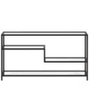 Abraham + Ivy Mathis 55 Wide Rectangular Console Table With Glass Top In Black