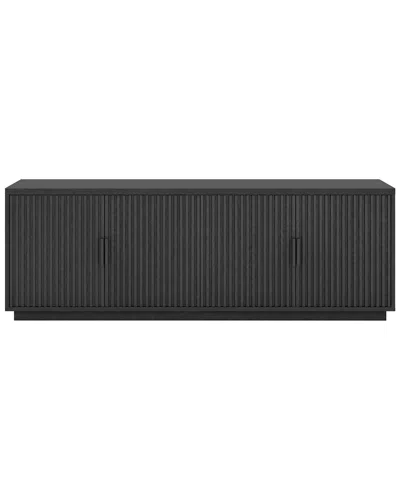 Abraham + Ivy Mero Rectangular Fluted Tv Stand For Tvs Up To 75 In Black