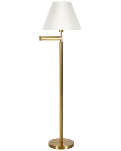 Abraham + Ivy Moby Swing Arm Brass Floor Lamp With Empire Shade In Gold