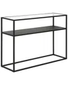 Abraham + Ivy Nellie 42in Blackened Bronze Console Table With Solid Metal Shelf In Black