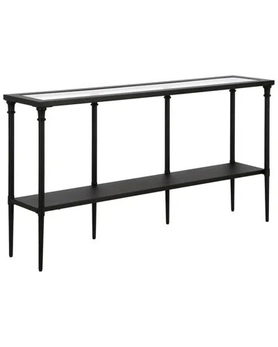 Abraham + Ivy Nellie 55in Blackened Bronze Console Table With Solid Metal Shelf