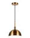 Abraham + Ivy Orb Large Globe Brass & Frosted Glass Pendant In Brass