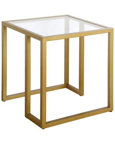 Abraham + Ivy Oscar 20in Square Side Table In Gold