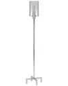 Abraham + Ivy Panos Polished Nickel Floor Lamp With Seeded Glass Shade In Silver