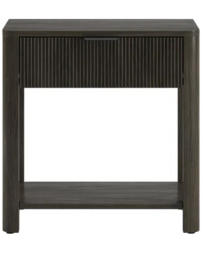 Abraham + Ivy Pomona 24 Wide Rectangular Fluted Nightstand In Brown