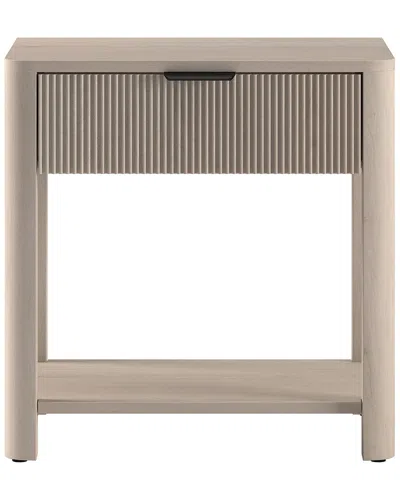 Abraham + Ivy Pomona 24 Wide Rectangular Fluted Nightstand In Brown