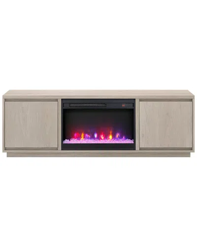 Abraham + Ivy Presque Rectangular Tv Stand For Tvs Up To 75in With 26in  Crystal Fireplace In Neutral