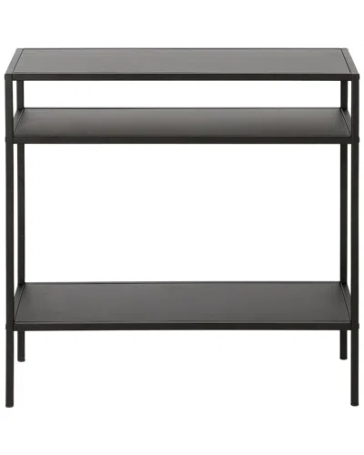 Abraham + Ivy Ricardo Side Table With Metal Shelves In Black
