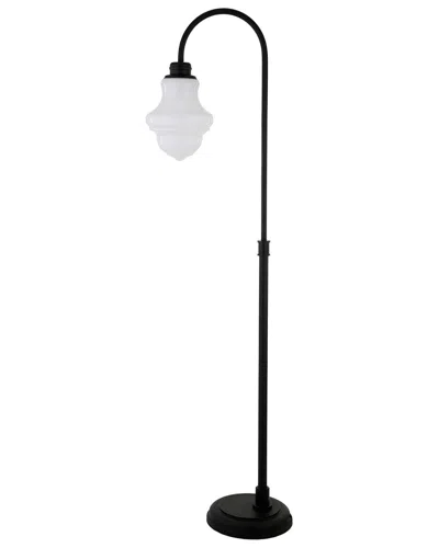Abraham + Ivy Sara Floor Lamp With White Milk Glass Shade In Black