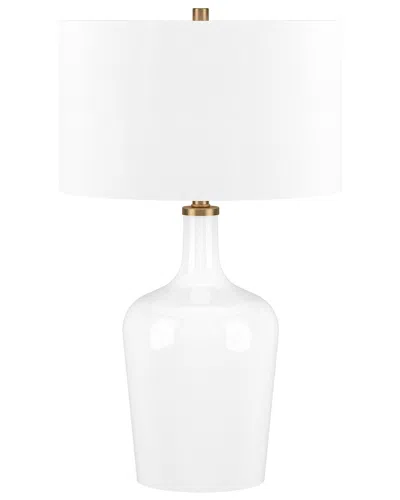 Abraham + Ivy Sebago 25in Table Lamp With Fabric Shade In White