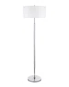 Abraham + Ivy Simone Cool Gray & Polished Nickel 2-bulb Floor Lamp In Gray