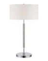 Abraham + Ivy Simone Cool Gray & Polished Nickel 2-bulb Table Lamp In Gray