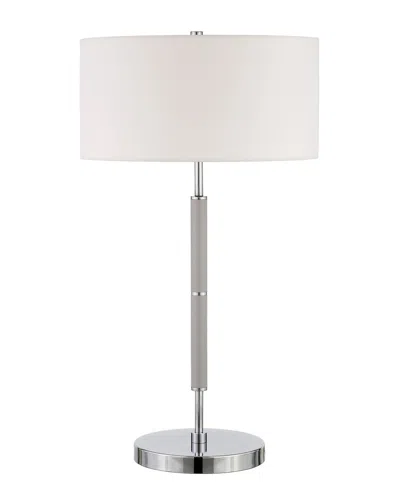 Abraham + Ivy Simone Cool Gray & Polished Nickel 2-bulb Table Lamp