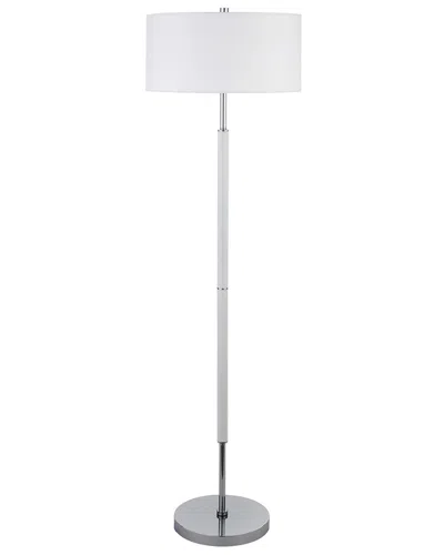 Abraham + Ivy Simone Matte White & Polished Nickel 2-bulb Floor Lamp