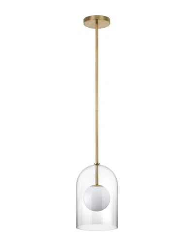 Abraham + Ivy Sondre 8in Wide Double Layer Pendant With Glass Shade In Gray