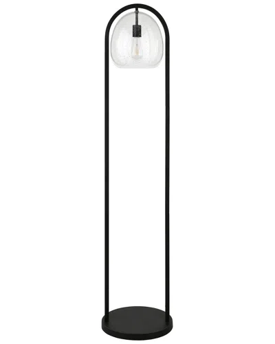 Abraham + Ivy Sydney 64 Floor Lamp With Seeded Glass Shade In Black