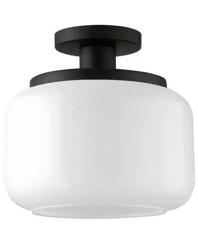 Abraham + Ivy Tatum 11 Wide Semi Flush Mount With Glass Shade In Black