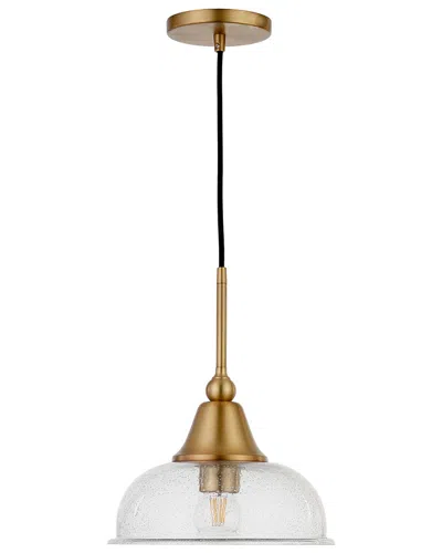 Abraham + Ivy Valerie Brass & Seeded Glass Pendant In Gold