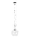 Abraham + Ivy Verona 11inch Brushed Nickel Pendant With Clear Glass Shade In Silver
