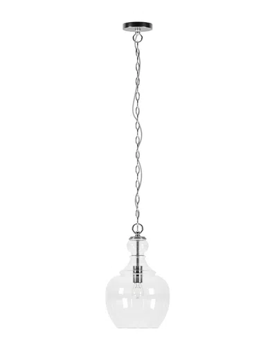 Abraham + Ivy Verona 11inch Brushed Nickel Pendant With Clear Glass Shade In Silver