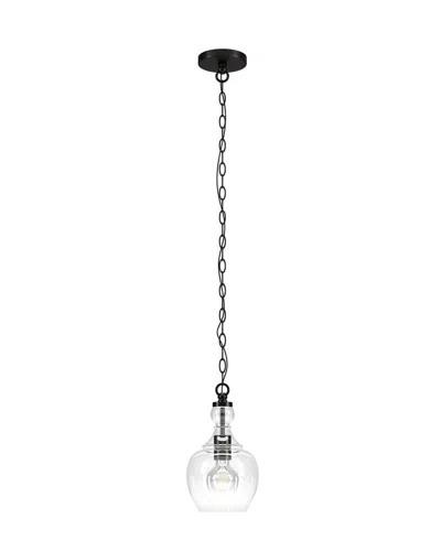 Abraham + Ivy Verona 7inch Blackened Bronze Pendant With Clear Glass Shade