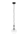 Abraham + Ivy Verona 7inch Blackened Bronze Pendant With Seeded Glass Shade In Black