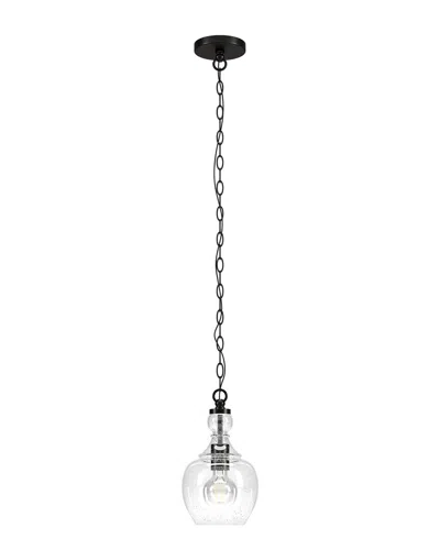 Abraham + Ivy Verona 7inch Blackened Bronze Pendant With Seeded Glass Shade