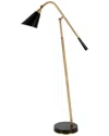 Abraham + Ivy Vidal Two-tone Brass & Matte Black Floor Lamp In Gold