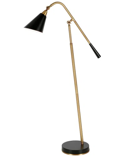 Abraham + Ivy Vidal Two-tone Brass & Matte Black Floor Lamp In Gold