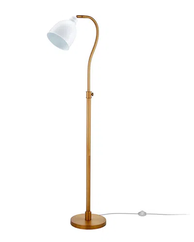 Abraham + Ivy Vincent Brass Finish Floor Lamp With Matte White Shade In Multi