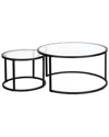Abraham + Ivy Watson Blackened Bronze Nesting Coffee Table Set In Black