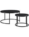 Abraham + Ivy Watson Round Nested Coffee Table In Black