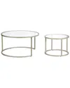 Abraham + Ivy Watson Satin Nickel Nesting Coffee Table Set In Silver