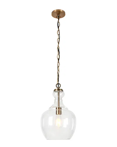 Abraham + Ivy Westford Brass & Clear Glass Pendant In Gold